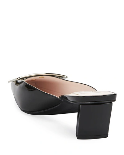 Shop Roger Vivier Belle Vivier 45mm Patent Mules In Black