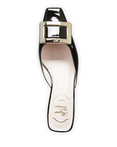 Shop Roger Vivier Belle Vivier 45mm Patent Mules In Black