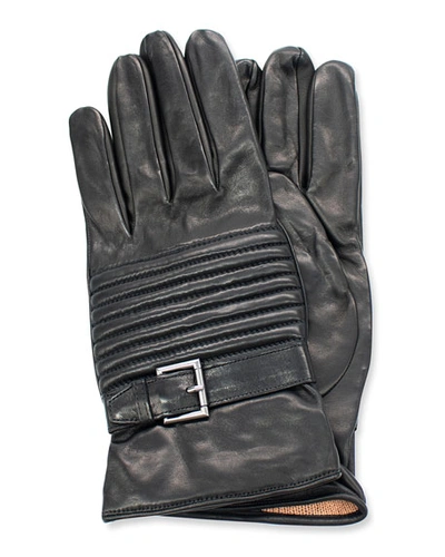 Shop Portolano Men's Napa Leather Motorcycle Gloves In Black