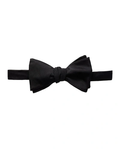 Shop Eton Solid Grosgrain Bow Tie-ready Tie In Black