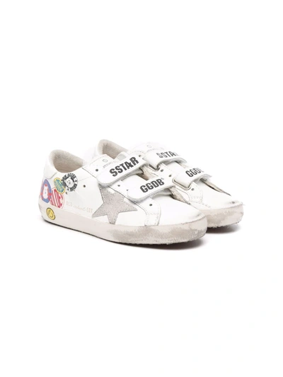 Shop Golden Goose Old-school Printed Trainers In White
