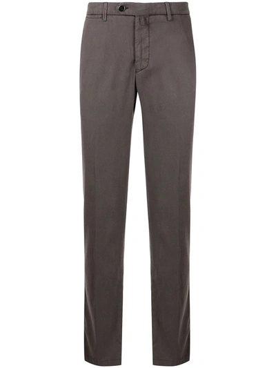 Shop Kiton Stretch-fit Straight-leg Chinos In Brown