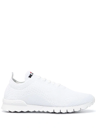 Shop Kiton Knit-panel Trainers In White