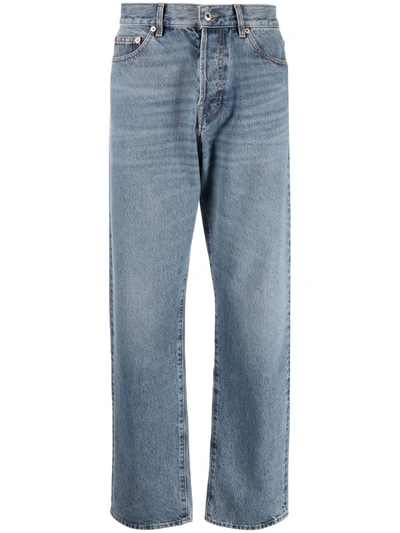 Shop Valentino Straight-leg Light-wash Jeans In Blue