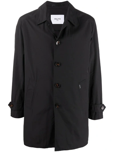 Shop Paltò Single-breasted Trench Coat In Black