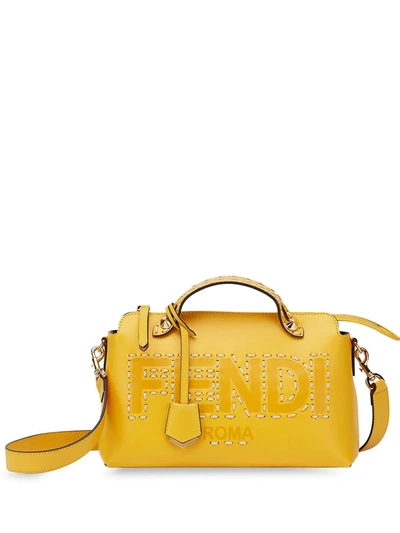 Shop Fendi By The Way Logo Tote Bag In Yellow