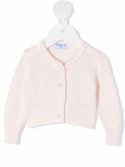 Shop Siola Delizia Embroidered Cardigan In Pink