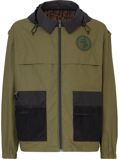 Shop Fendi Lightweight Reversible Jacket In Green