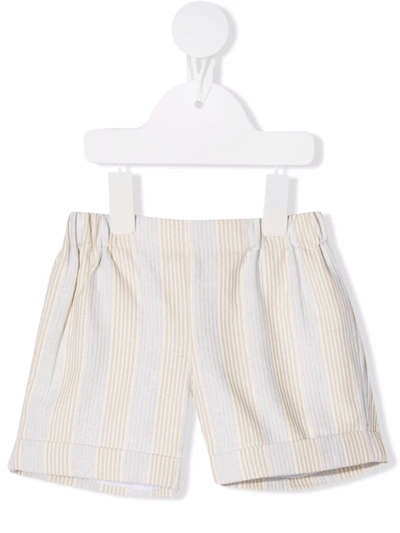 Shop La Stupenderia Elasticated-waist Striped Shorts In Blue