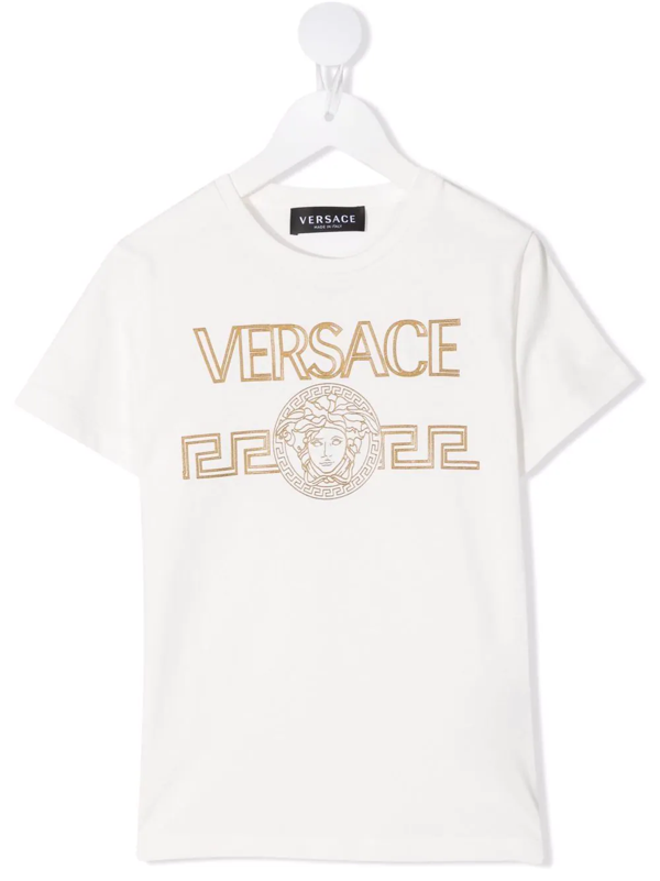 Versace Kids logo-print cotton T-shirt - White