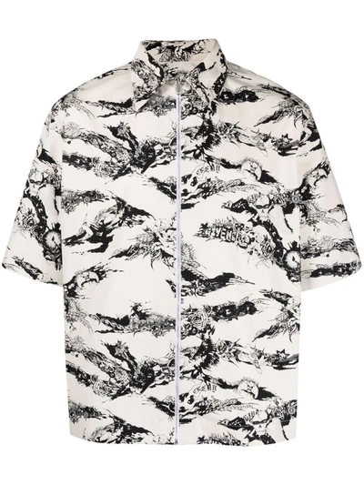 Shop Givenchy Graphic-print Short-sleeve Shirt In Neutrals