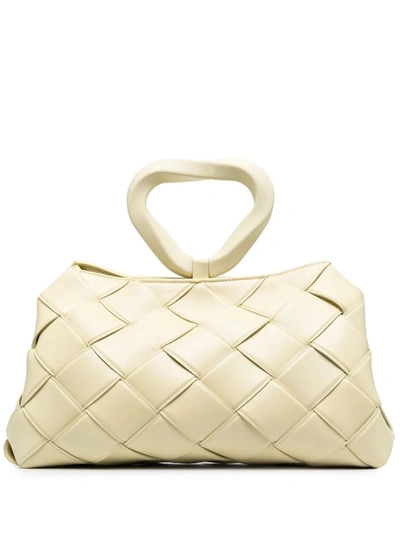 Bottega Veneta Grasp Intrecciato Twist Top Handle Bag Yellow Shoulder Strap  NEW
