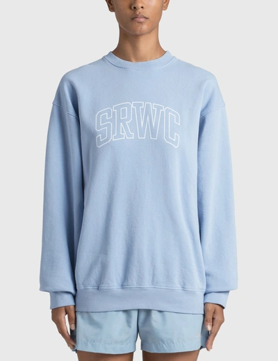 Shop Sporty And Rich Princeton Crewneck Sweatshirt In Blue