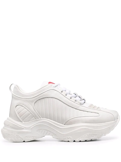 Shop Misbhv Panelled Leather Sneakers In White