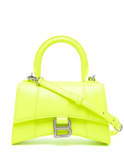 Shop Balenciaga Hourglass Xs Top-handle Bag In Gelb