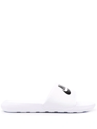 Nike White Slide Victori One Sandals In White/black | ModeSens