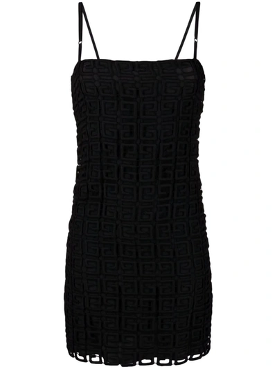 Shop Givenchy 4g Embroidered Slip Dress In Schwarz