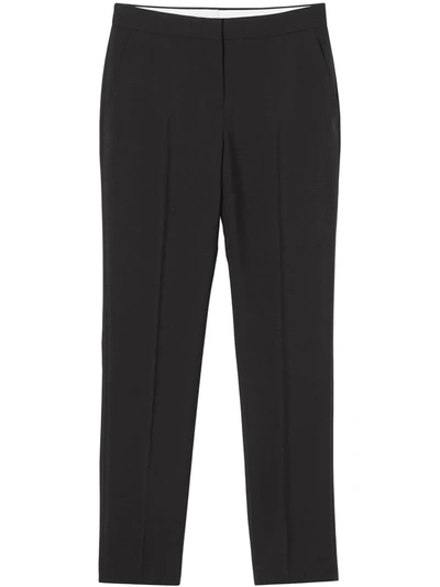 Shop Burberry Mohair-wool Blend Tailored Trousers In Schwarz