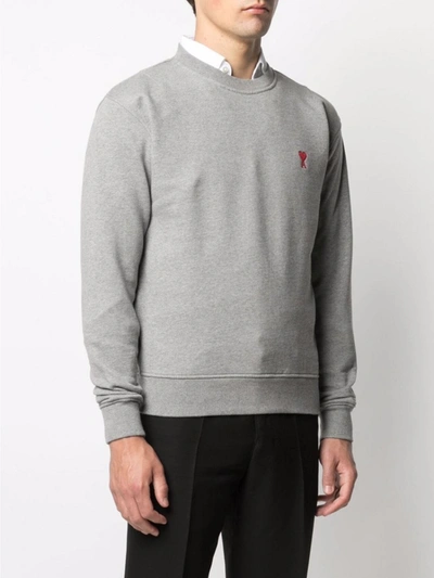 Shop Ami Alexandre Mattiussi Ami De Coeur Cotton Sweatshirt In Grey