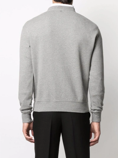 Shop Ami Alexandre Mattiussi Ami De Coeur Cotton Sweatshirt In Grey