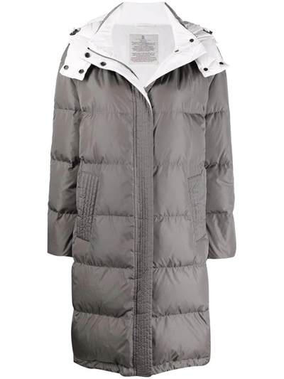 Shop Brunello Cucinelli Long-sleeved Down Puffer Coat In Grau