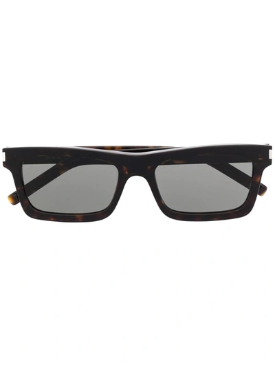 Shop Saint Laurent Sl 461 Betty Rectangle-frame Sunglasses In Schwarz