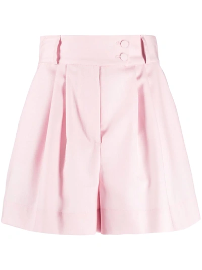Shop Styland High-rise Pleated Shorts In Rosa
