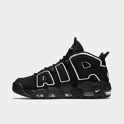 Shop Nike Men's Air More Uptempo '96 Basketball Shoes In Black/white/black