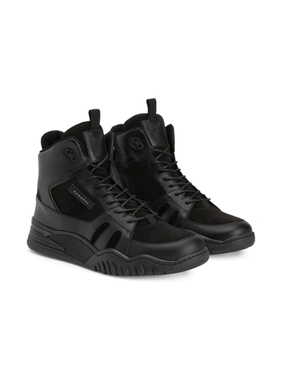 Shop Giuseppe Junior Talon Jr High Top Sneakers In Black