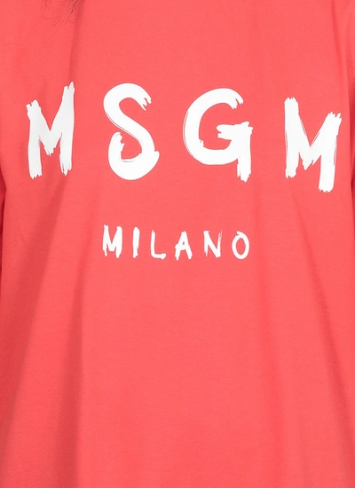 Shop Msgm Dresses Red In Strawberry Red