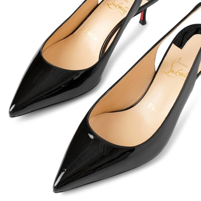 Christian Louboutin Hall Sling 55 Perforated-leather Slingback Pumps In  Black | ModeSens