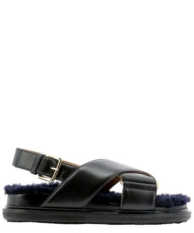 Shop Marni "fussbett" Sandals In Black  