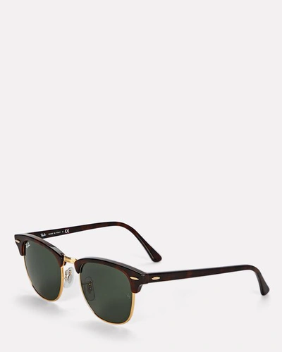 Shop Ray Ban Clubmaster Round Sunglasses In Brown
