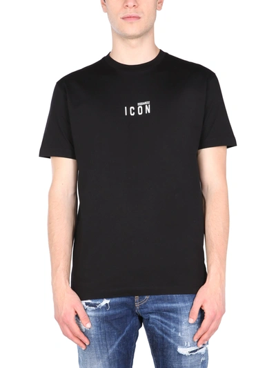 Shop Dsquared2 "icon" Crew Neck T-shirt In Black