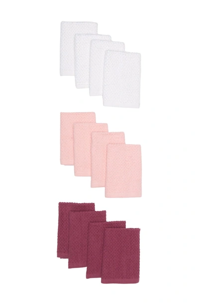 Shop Bcbg Washcloth Set In White/ballet/violet