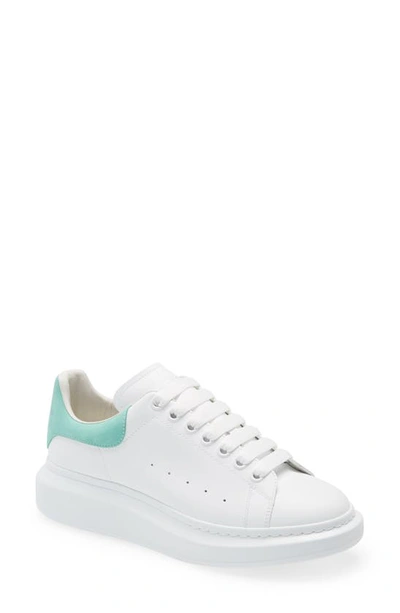 Shop Alexander Mcqueen Oversize Low Top Sneaker In White/ Teal