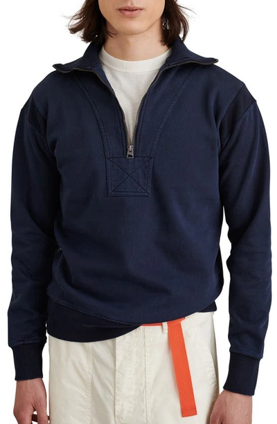 Shop Alex Mill Half Zip Pullover In Deep Navy