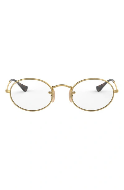 Shop Ray Ban Unisex 48mm Oval Optical Glasses In Gold