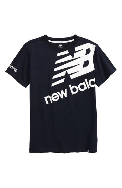 Shop New Balance Kids' Logo Graphic Tee In Black