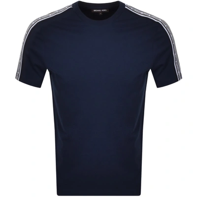 Shop Michael Kors Logo Tape T Shirt Navy