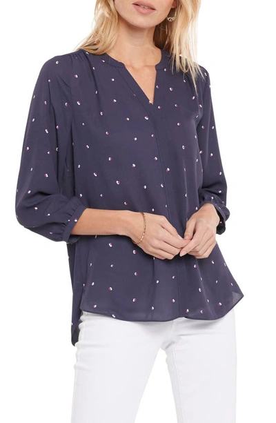 Shop Nydj High/low Crepe Blouse In Baxter Spots