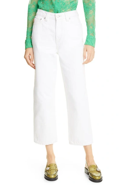 Shop Ganni Straight Leg Jeans In Bright White