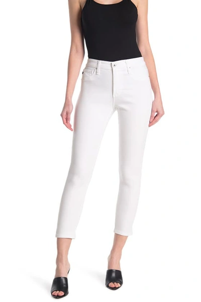 Shop Ag The Farrah High Waist Ankle Skinny Jeans In White