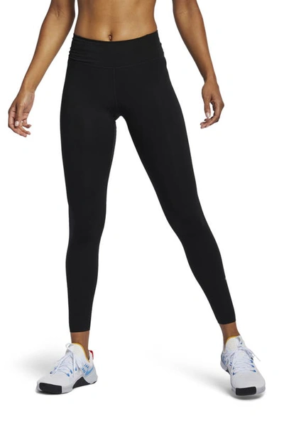 Shop Nike One Luxe Tights In Black/clear