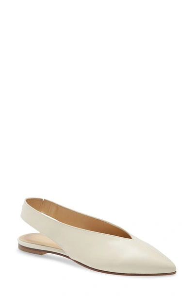 Shop Aeyde Maia Slingback Pointy Toe Flat In Creamy