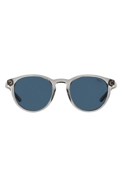 Shop Polo Ralph Lauren 50mm Small Round Sunglasses In Trans Grey