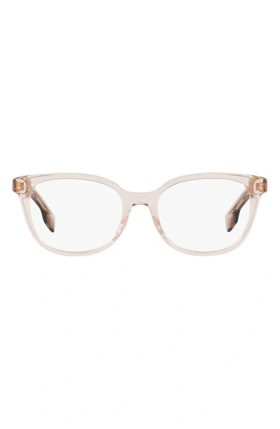 Shop Burberry 51mm Cat Eye Optical Glasses In Transparent Grey