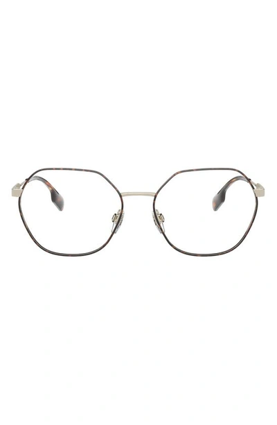 Shop Burberry 54mm Round Optical Glasses In Gold Pink