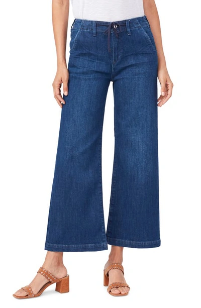 Shop Paige Carly Tie High Waist Ankle Wide Leg Jeans In Roya