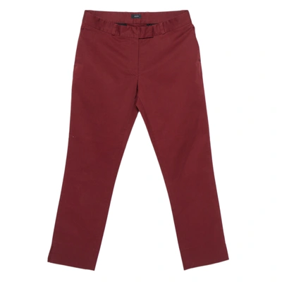 Pre-owned Joseph Burgundy Cotton Chino Pants S